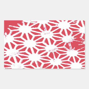 Sticker Rectangulaire Motif géométrique rouge