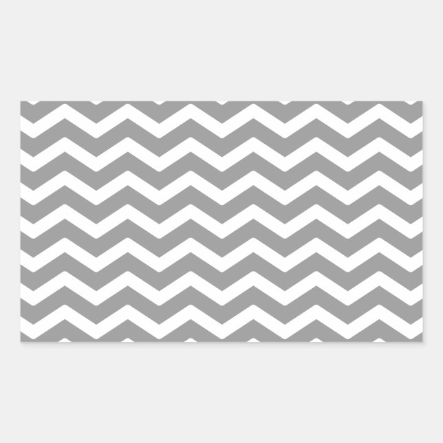 Sticker Rectangulaire Motif gris gris blanc Chevron (Devant)