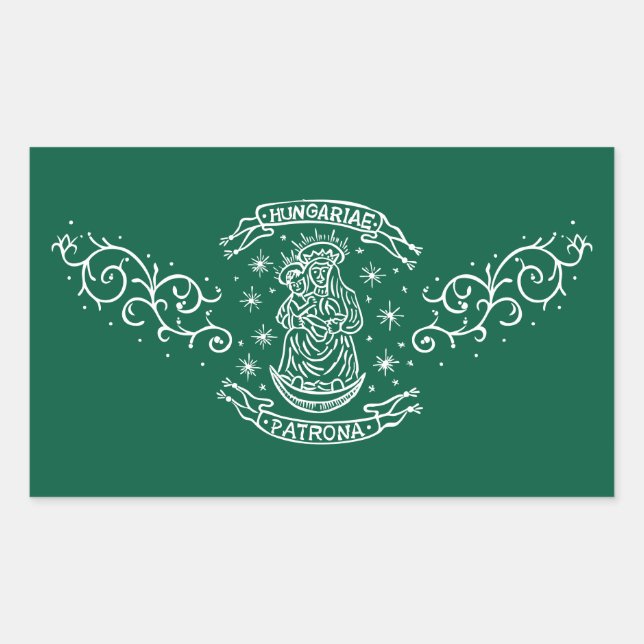 Sticker Rectangulaire motif hongrie (Devant)