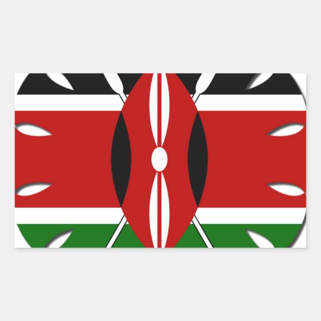 Sticker Rectangulaire Motif kenyan rond : un symbole national (Devant)
