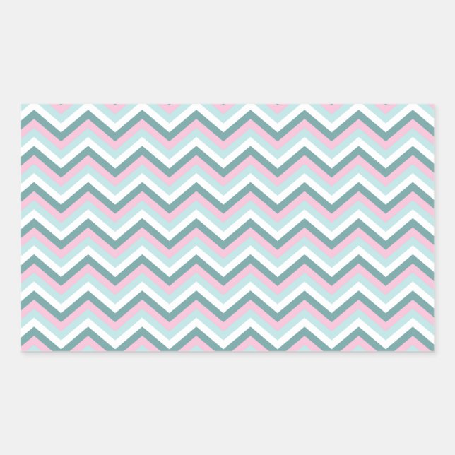Sticker Rectangulaire Motif Ocean Mist Chevron (Devant)