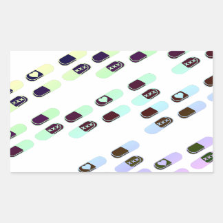 Sticker Rectangulaire Motif Rainbow Pastel Pills
