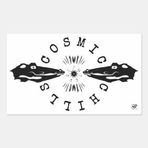 Sticker Rectangulaire Moto de refroidissement de poisson-chat de reptile