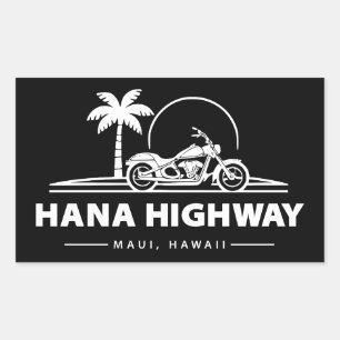 Sticker Rectangulaire Moto Hana Highway Maui Hawaii