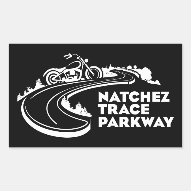 Sticker Rectangulaire Moto Natchez Trace Parkway (Devant)