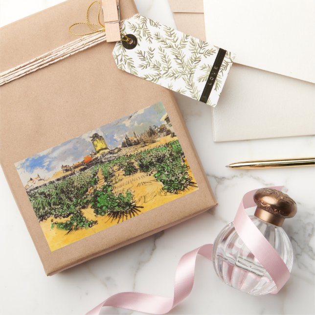 Sticker Rectangulaire Moulin de Alphonse Daudet à Fontevielle de Van Gog (Cadeaux)