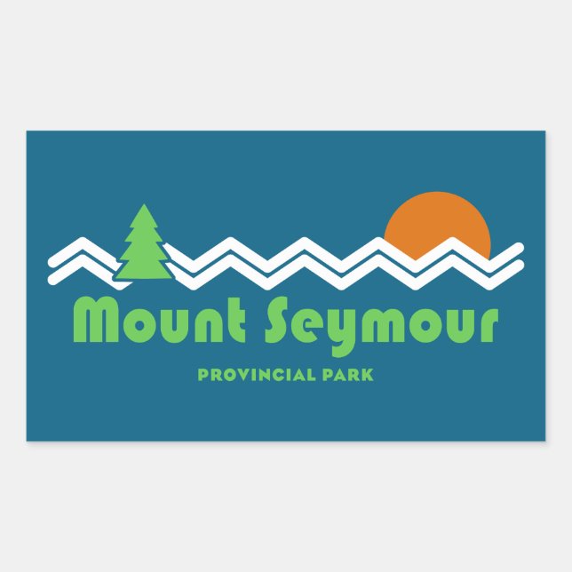 Sticker Rectangulaire Mount Seymour Provincial Park Rétro (Devant)