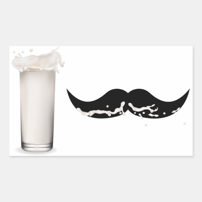 Sticker Rectangulaire Moustache de lait (Devant)