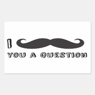 Sticker Rectangulaire Moustache I vous une question