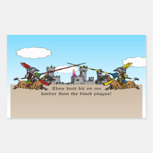 Sticker Rectangulaire Moyen Âge - Déclaration d'amour