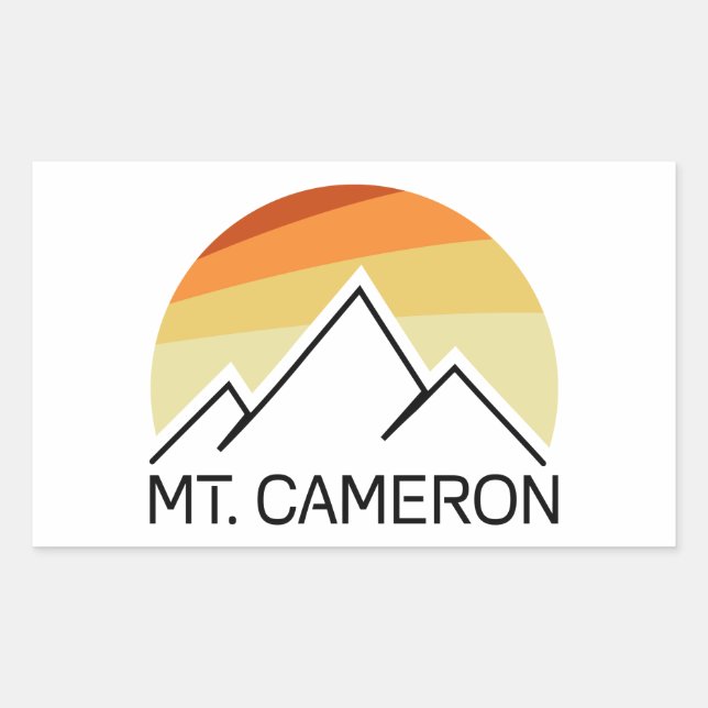 Sticker Rectangulaire Mt. Cameron Retro (Devant)