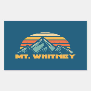 Sticker Rectangulaire Mt. Whitney California Retro Turquoise
