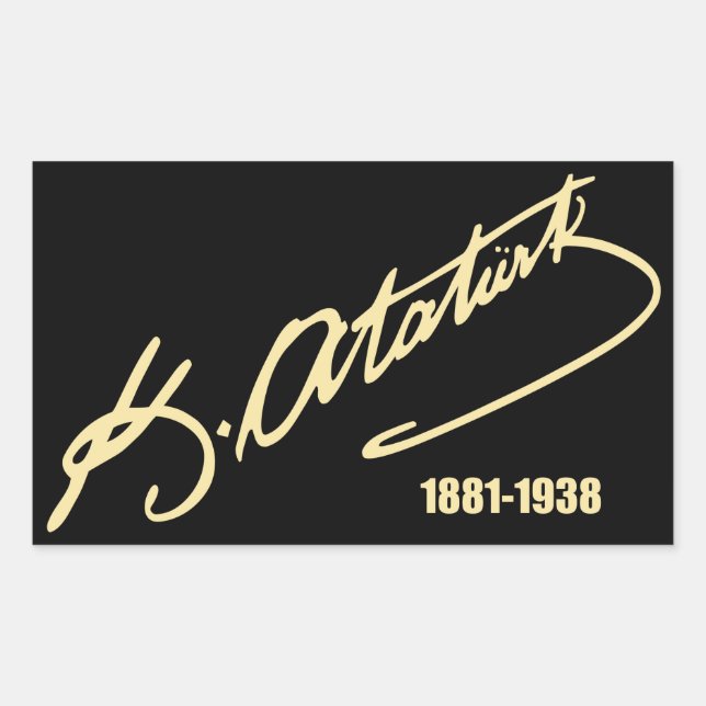 Sticker Rectangulaire Mustafa Kemal Ataturk (Devant)