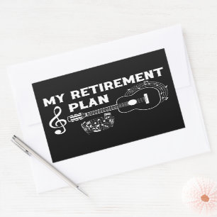 Sticker Rectangulaire My Retirement Plan Guitar Funny Musicians