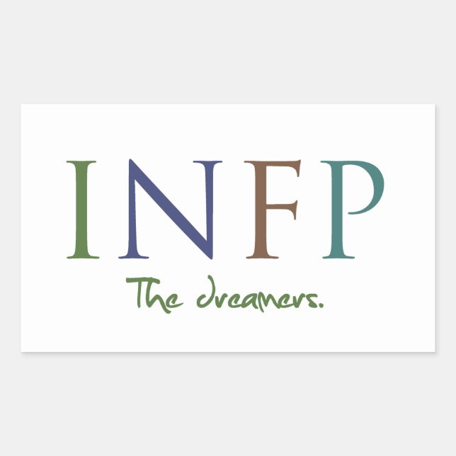 Sticker Rectangulaire Myers-Briggs INFP l'autocollant de rêveurs (Devant)