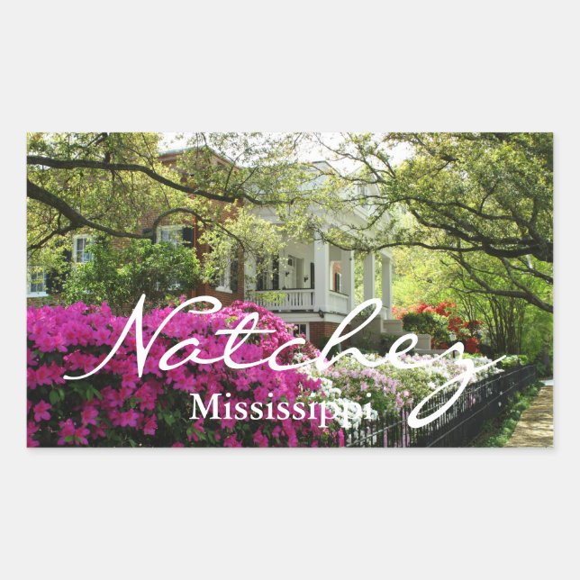 Sticker Rectangulaire Natchez Mississippi Spring (Devant)