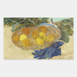 Sticker Rectangulaire Nature morte de Van Gogh Oranges Citrons Gants ble