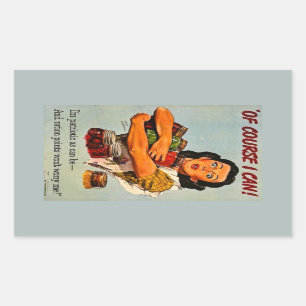 Sticker Rectangulaire Naturellement je peux ! La rétro deuxième guerre