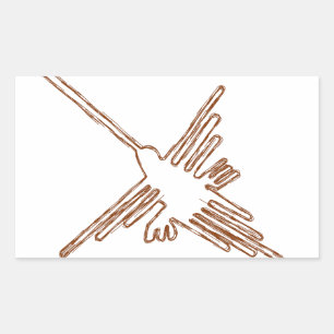 Sticker Rectangulaire Nazca Lines Croquis de colibris