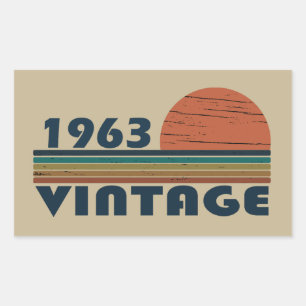 Sticker Rectangulaire Né en 1963 anniversaire vintage