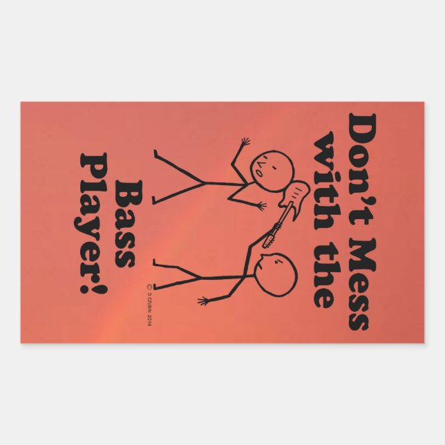 Sticker Rectangulaire Ne manquez pas avec le lecteur de basse Sticke rec (Devant)