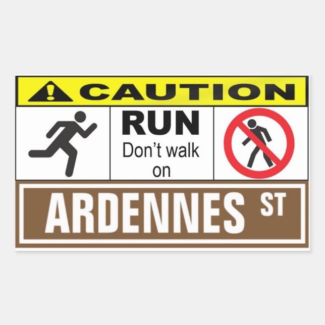 Sticker Rectangulaire Ne marchez pas sur l'autocollant d'Ardennes (Devant)
