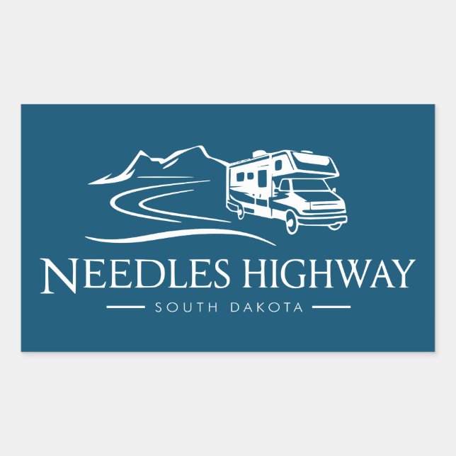 Sticker Rectangulaire Needles Highway South Dakota Véhicule récréatif (Devant)