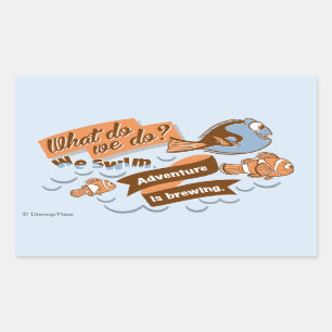 Sticker Rectangulaire Nemo, Marlin & Dory   L'aventure brasse