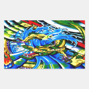 Sticker Rectangulaire Neo Jap Dragon Tattoo