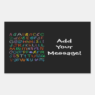 Sticker Rectangulaire Neon Alphabet