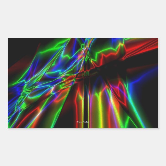 Sticker Rectangulaire Neon Lightning (Devant)
