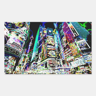 Sticker Rectangulaire Neon New York