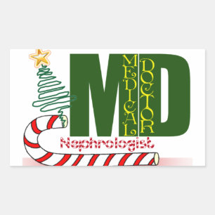 Sticker Rectangulaire Nephrologue MERRY CHRISTMAS DOCTEUR