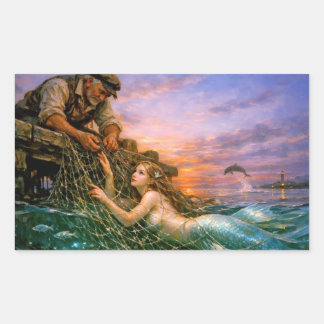 Sticker Rectangulaire Nerithea and the Moral Catch - Fisherman’s Dilemma