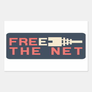 Sticker Rectangulaire Neutralité du Net Libérez Internet