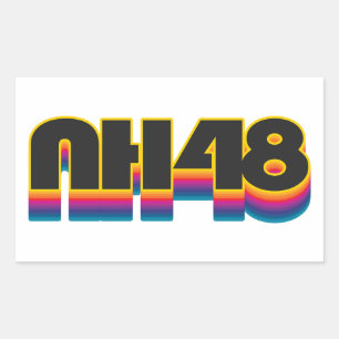 Sticker Rectangulaire New Hampshire 48 Rainbow