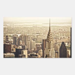 Sticker Rectangulaire New York City - construction de Chrysler