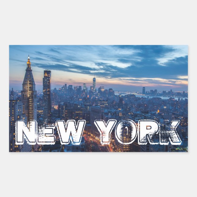 Sticker Rectangulaire New York City, New York, États-Unis (Devant)