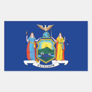 Sticker Rectangulaire New York : The Empire State, Home Big Apple Flag