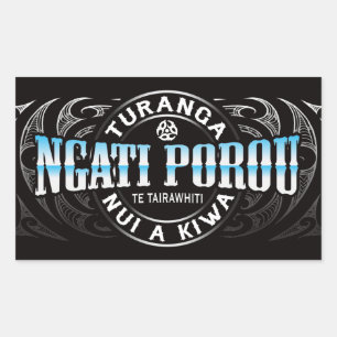 Sticker Rectangulaire Ngati Porou Lifer Moko Chrome