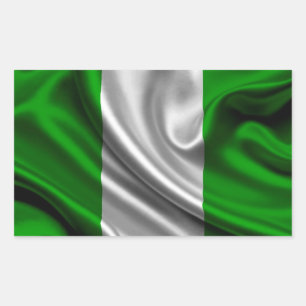 Sticker Rectangulaire Nigeria Flag Fabric