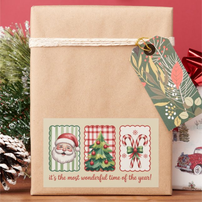 Sticker Rectangulaire Noël C'est le moment le plus merveilleux de l'anné (vacances)