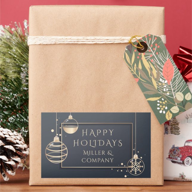 Sticker Rectangulaire Noël d'entreprise moderne et chic (vacances)