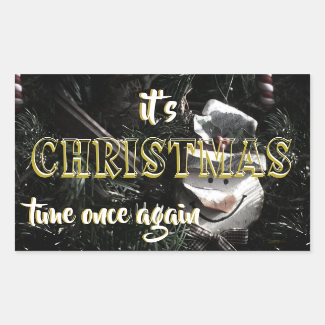 Sticker Rectangulaire Noël des motoneiges (Devant)
