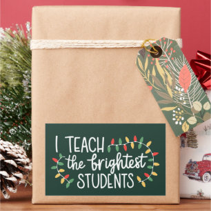 Sticker Rectangulaire Noël enseignant J'enseigne aux étudiants les plus