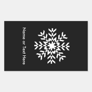 Sticker Rectangulaire Noël géométrique de flocon de neige tribal