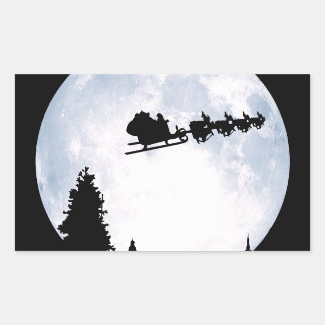 Sticker Rectangulaire Noël Lune (Devant)