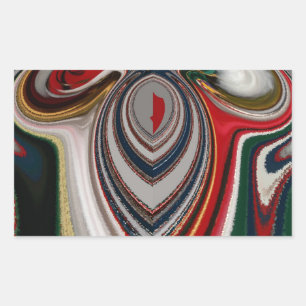 Sticker Rectangulaire Noël Retro Texture Vintage Art Abstrait Imprimer