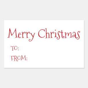 Sticker Rectangulaire Noël rouge blanc à partir de blanc mignon