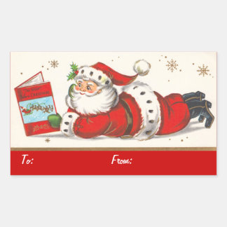 Sticker Rectangulaire Noël vintage